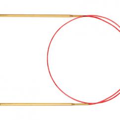 Спицы круговые с удлиненным кончиком, золото, длина лески 100см и 80 см,АДДИ ( №№5,5; 6, 7,8